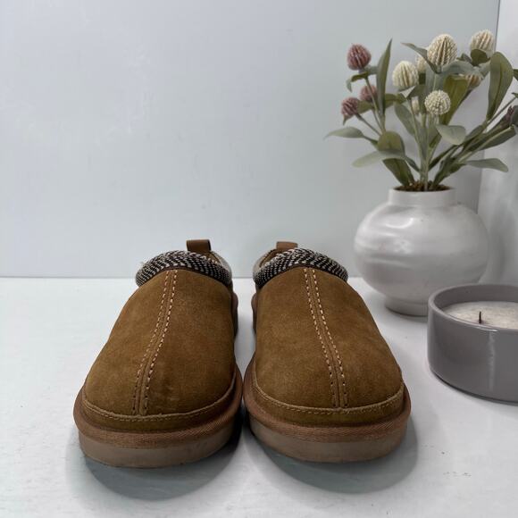 Koolaburra by UGG Burree Slip-On Suede Slippers Faux Fur Lined Tan Men 8 - Picture 5 of 9